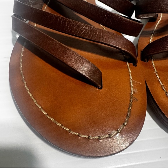 Tory Burch Patos Dark Brown Multi-Strap Leather Slide Sandals Size 7 - Picture 8 of 14